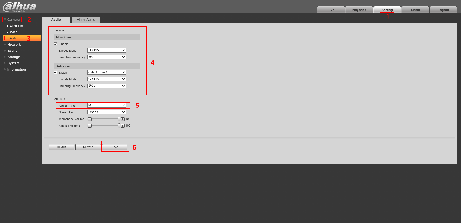How to enable twoway audio between the camera and phone using DMSS