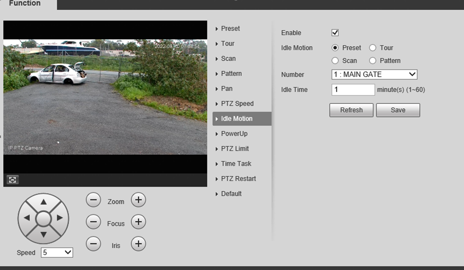PTZ idle motion not working Dahua Tech UK & Ireland